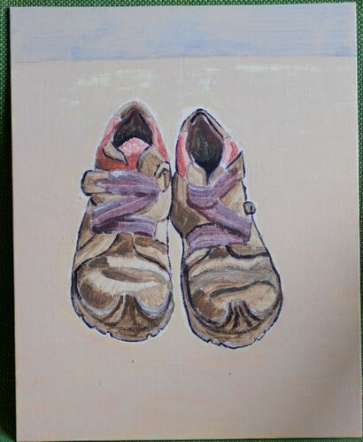 The Shoes of Alan Kurdi - A Paint Artwork by Karolien Verheyen