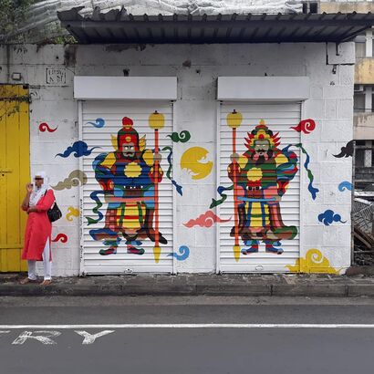 Guardians of Chinatown - A Urban Art Artwork by Nitish  Chendrapaty-Appadoo 