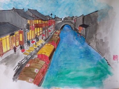 The Suzhou Canal - a Paint Artowrk by Widianto Utomo