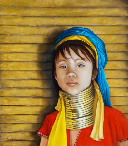 DONNA GIRAFFA - KAYAN - a Paint Artowrk by DANIELA GARGANO