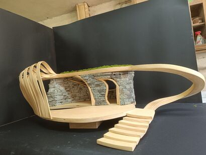 Leaf House  (design model). Model in ratio 1:10 - A Art Design Artwork by Nenad  Sandomenigo 