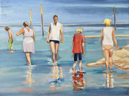 Low tide  - alone but together - A Paint Artwork by Anette Kraemer