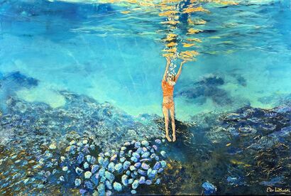 Ascend in Blue - a Paint Artowrk by Ellie Lasthiotaki