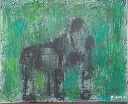 Gorille dans la foret - a Paint Artowrk by Naima Allouani