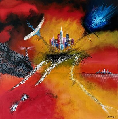 Lighthouse in the City - A Paint Artwork by Noel Ramirez