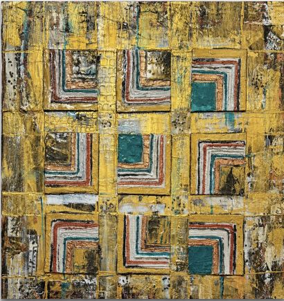Waters on a Golden Grid - a Paintings Artwork by Sublimateria