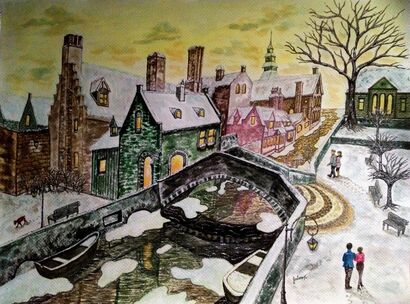 Winter Bruges - a Paint Artowrk by Jo Lan Tao