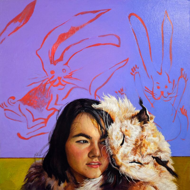Lynx and the Maiden - a Paint by Anastasia Russa