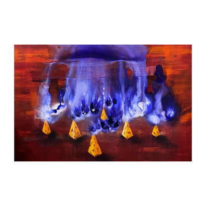 Untitled (post-war work Indian context) - a Paint Artowrk by Mk Abhijith