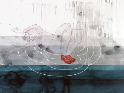 Red Shoes / Waterpiece - A Paint Artwork by Doemel Sybille