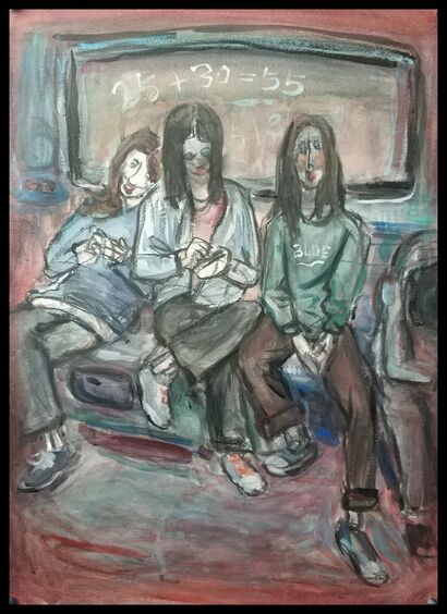 Urban life——People in the metro NO.4 - a Paint Artowrk by 泽明 孙