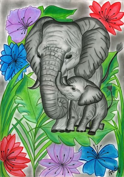 "Maternal Symphony"  - a Paintings Artwork by Art By Andy Original