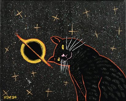 The Black Cat and the Black Hole - a Paint Artowrk by HsunArt