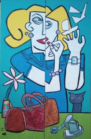 femme sur le point de parti  - A Paint Artwork by Aitcheff
