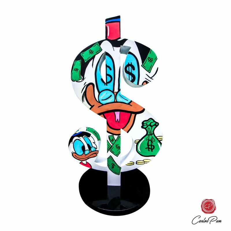 Dollar Sculpture ft. Scrooge, Donald Duck, Mr. Monopoly - a Sculpture & Installation by Carlos Pun