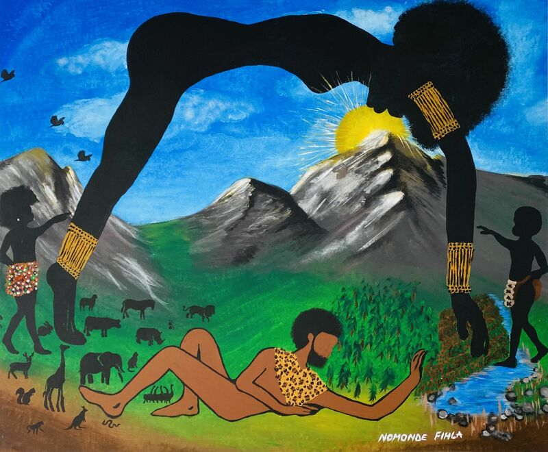 African Creation story - a Paint by Nomonde Fihla-Ngema
