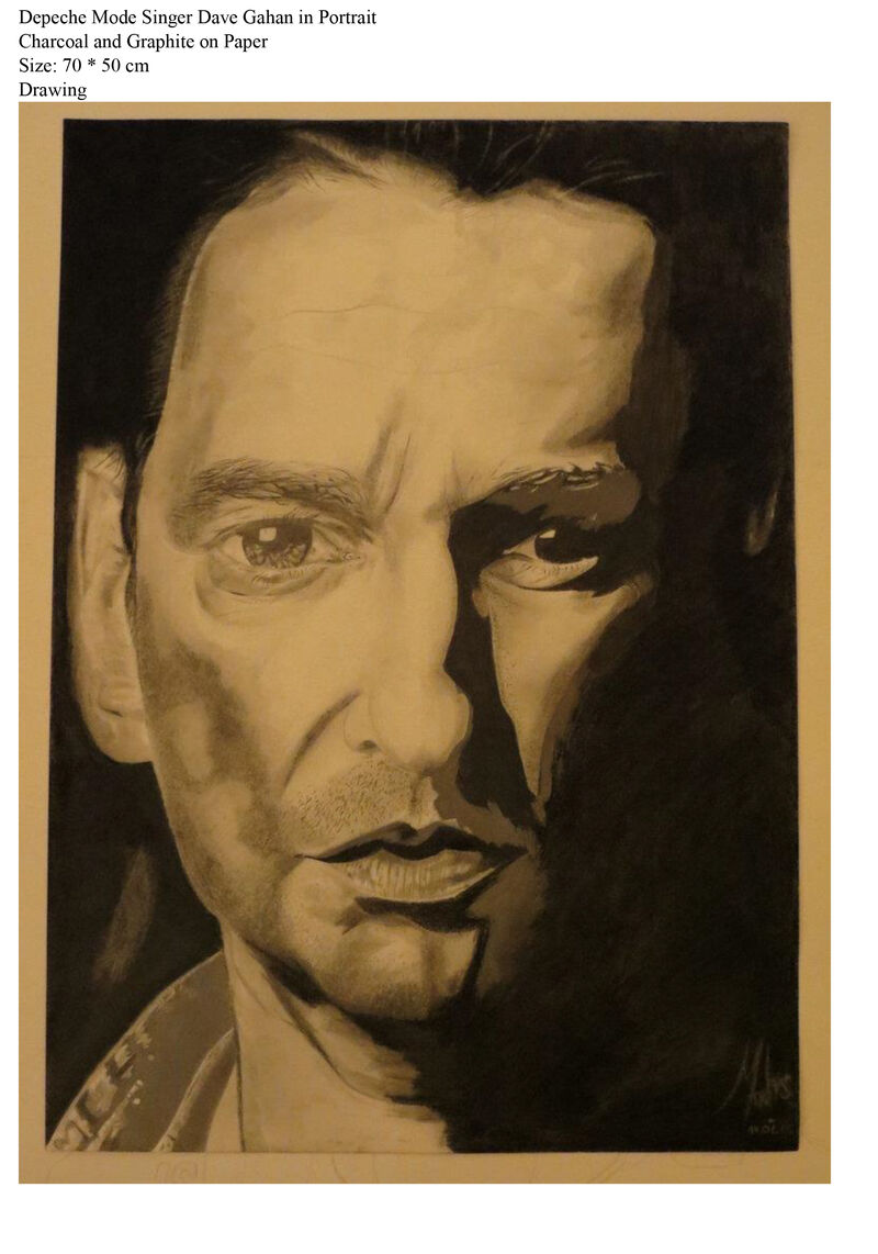 Depeche Mode Singer Dave Gahan in Portrait - a Paint by Tomy Fuchs