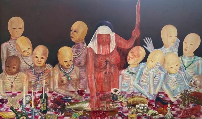 O Santo banquete - a Paint by Aurino Jottar