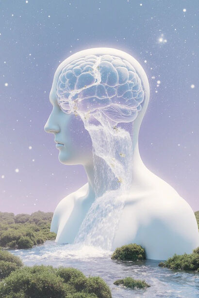 Where the River Thinks - a Digital Graphics and Cartoon Artowrk by Marzieh Poozesh Shirazi