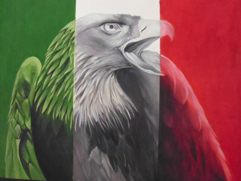 mexican eagle flag - a Paint by Diego Arellano Artist