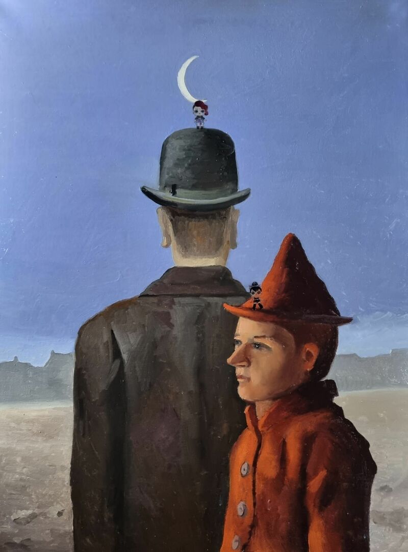 Il maestro di scuola e Pinocchio - a Paint by Emilio Ventura