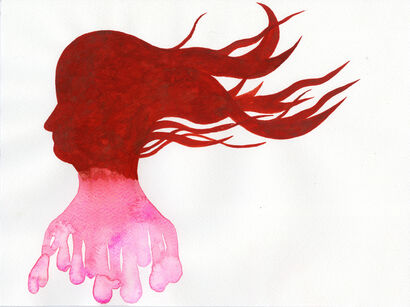 Bloody head - A Paint Artwork by Katya Tishkevich