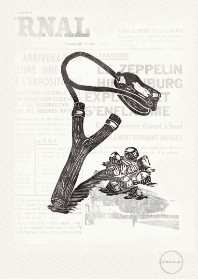 The Giant Slayer  - A Paintings Artwork by Valentina Teglas