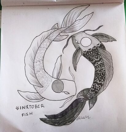 Inktober day 1: fish - a Paint Artowrk by Arancia 