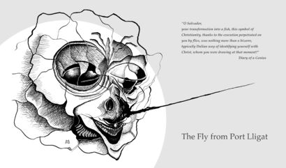 Fly from port Lligat - A Digital Graphics and Cartoon Artwork by Michael Polyakin