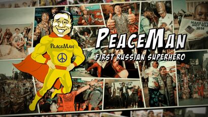 Adventures of the superhero Peaceman, who achieves his goals exclusively by peaceful means - a Video Art Artowrk by Lucky Lee