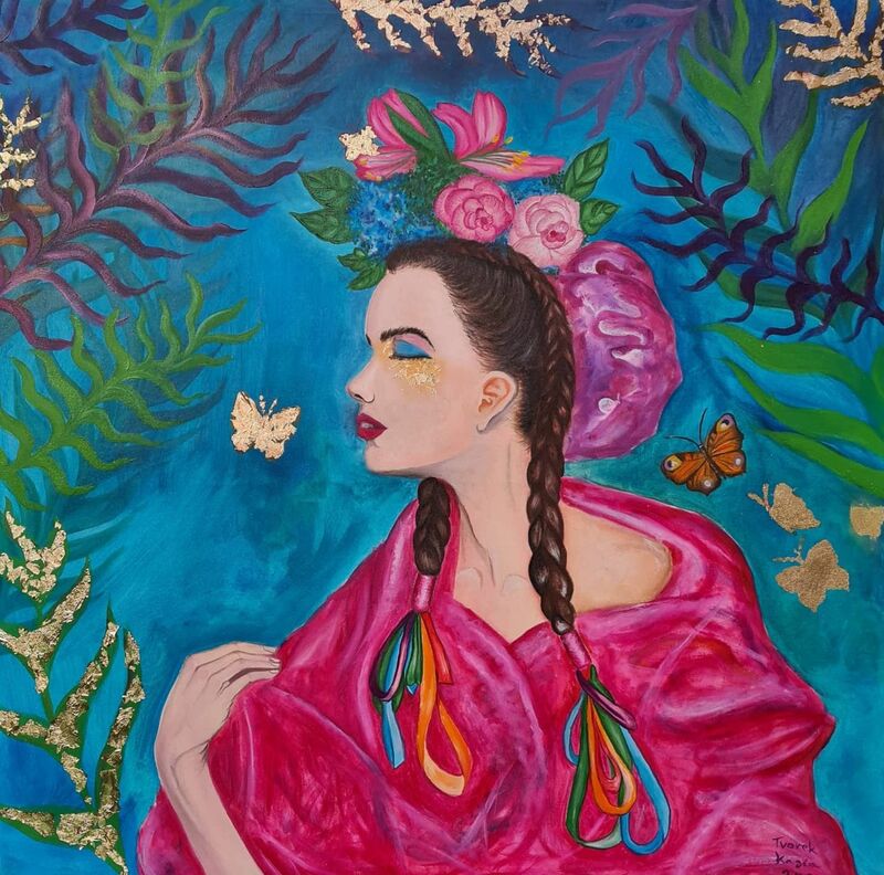 Girl in the jungle  - a Paint by Kate Tvorek