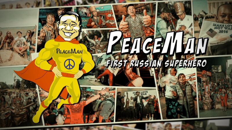 Adventures of the superhero Peaceman, who achieves his goals exclusively by peaceful means - a Video Art by Lucky Lee