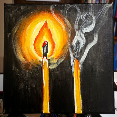 Like in life there\'s light and smoke - The Genesis - a Paint Artowrk by Priscilla Espinoza