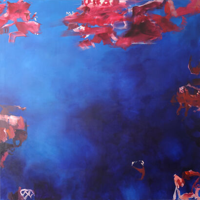 red corals in the deep ocean - a Paint Artowrk by Marion Schmidtke