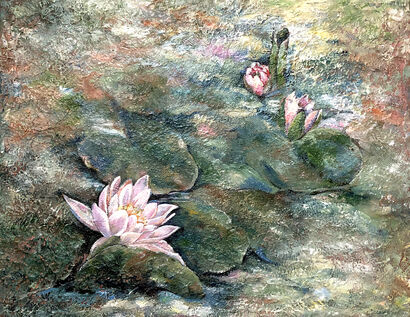 Poetry of Water- water lily - A Paint Artwork by Farzana Yeasmin