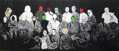 There isthere is not any Honesty and Truth. , Acrylic on Wood panel - a Paint Artowrk by Mii. Soony