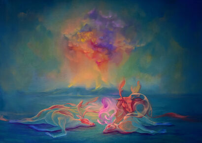 The birth of the world - A Paint Artwork by Martyna Pietrasik