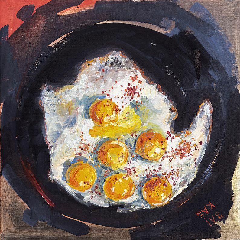 Fried eggs. Day 6 - a Paint by Kateryna Ivonina