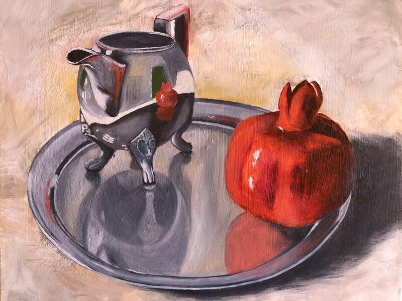 Still life with pomegranate - a Paint by Elena Belous