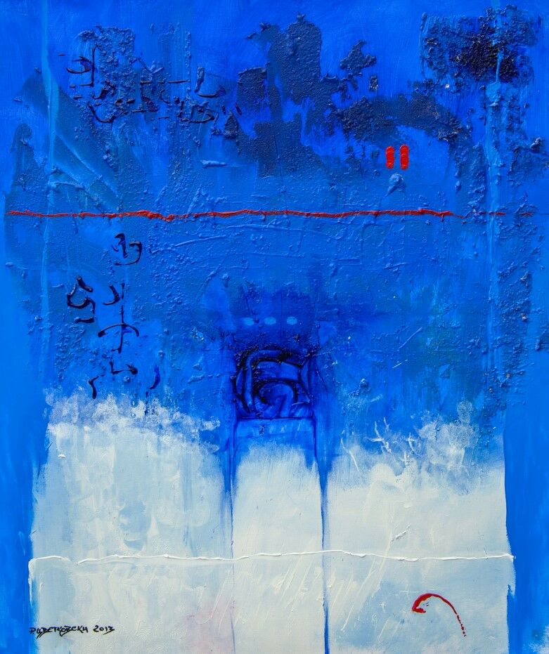 Cycle Message: Message In Blue - a Paint by Robert Cvetkovski