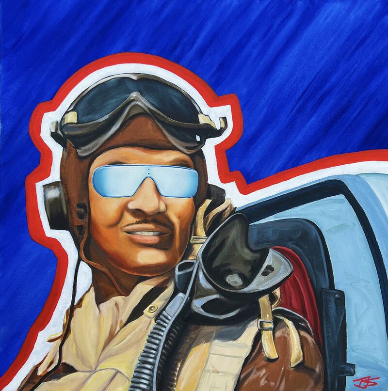 Tuskegee Airman - Spurgeon N. Ellington, Distinguished Flying Cross recipient. - a Paint by TJS