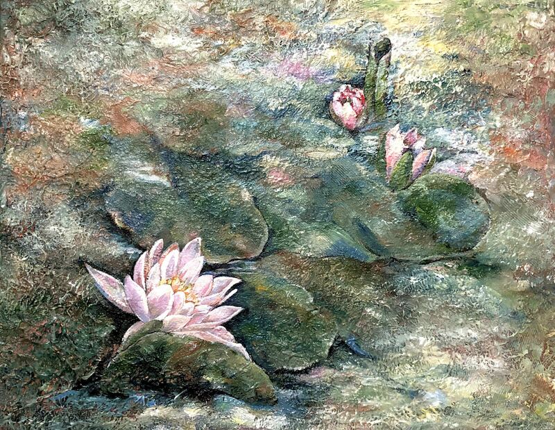 Poetry of Water- water lily - a Paint by Farzana Yeasmin