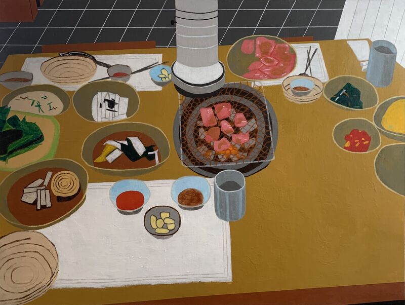 Korean Barbecue - a Paint by Claude Jeong