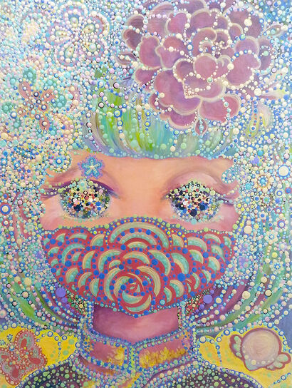 Flower girl-Silent waiting - A Paint Artwork by HUATZU TU