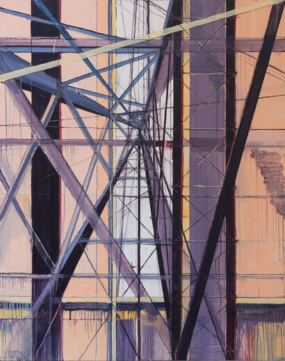 Bridge Study in Purple - a Paint Artowrk by Jeff