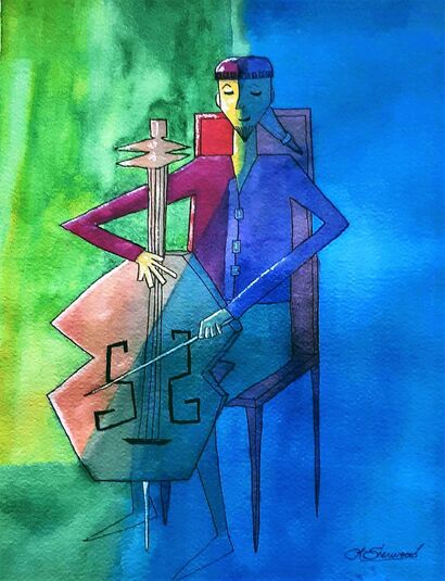 The Cellist - A Paint Artwork by Lorraine Germaine