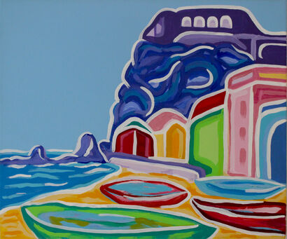 Scilla barche sulla marina grande - A Paint Artwork by MarLuli