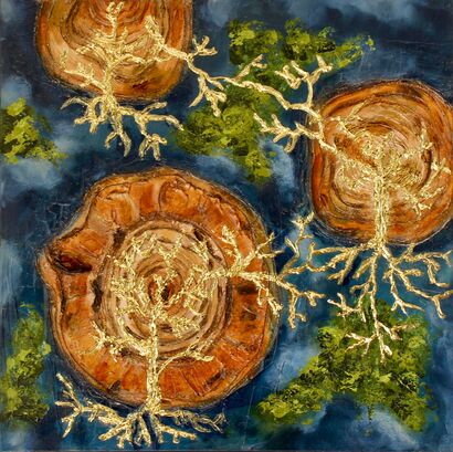 Gilded canopy, rooted soul - a Paint Artowrk by Annie