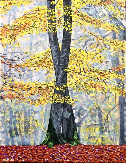 Interwoven Autumn Trees - a Paint Artowrk by HsunArt