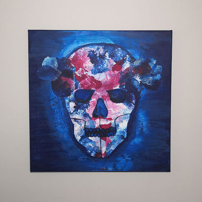 Blue Skull - A Paint Artwork by mrsfalckon